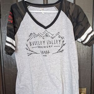Women's Gray and Black Jersey Top